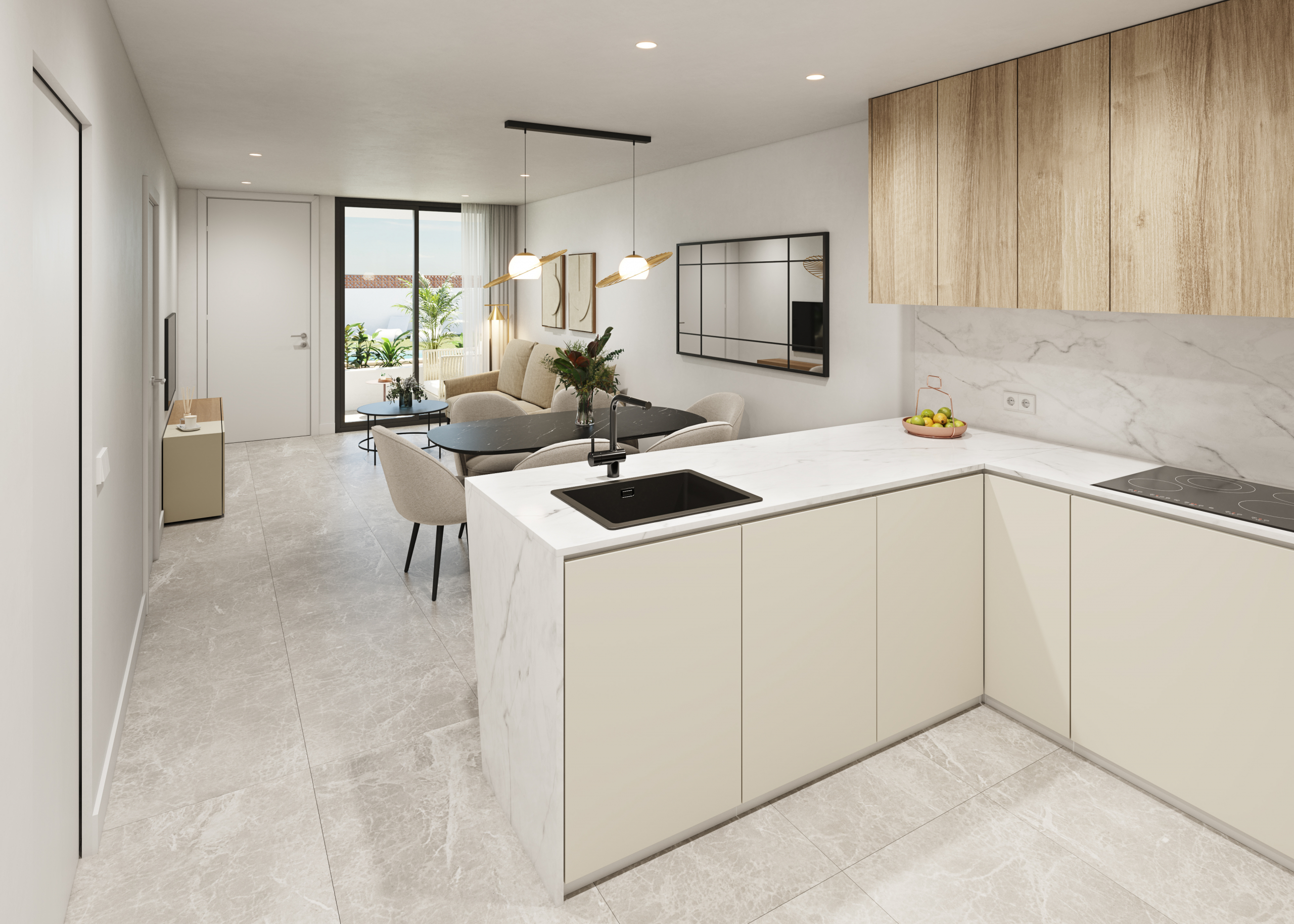 Nyros_Salón Vivienda 3 Dormitorios_Vista 1_4K_